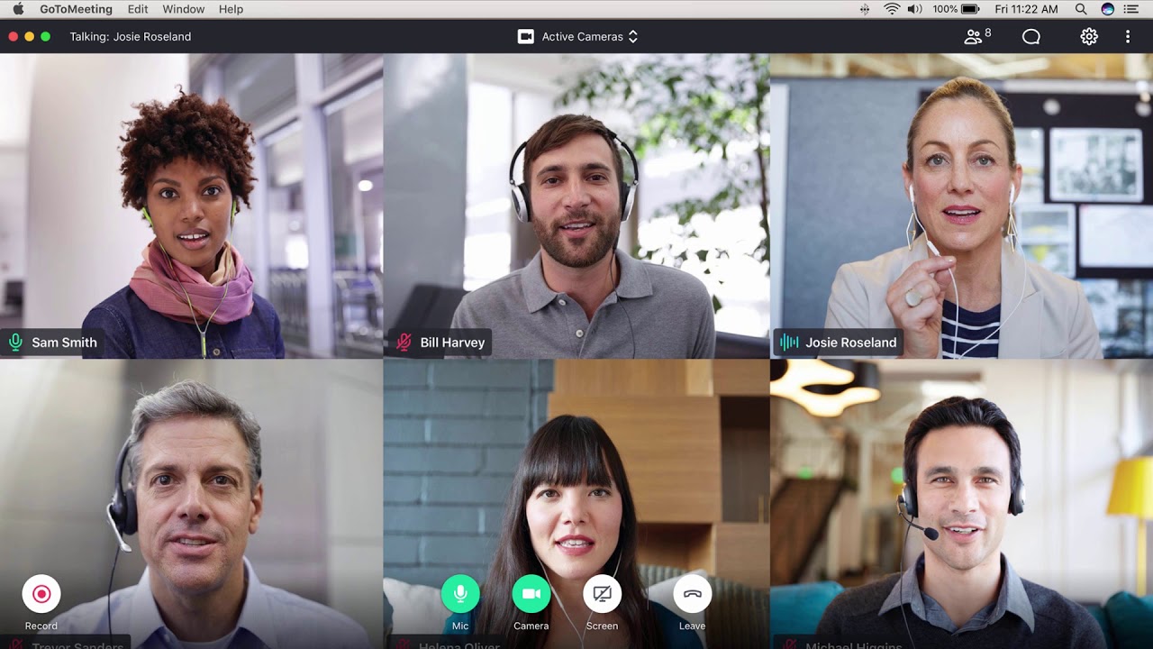 GoToMeeting video call with six participants