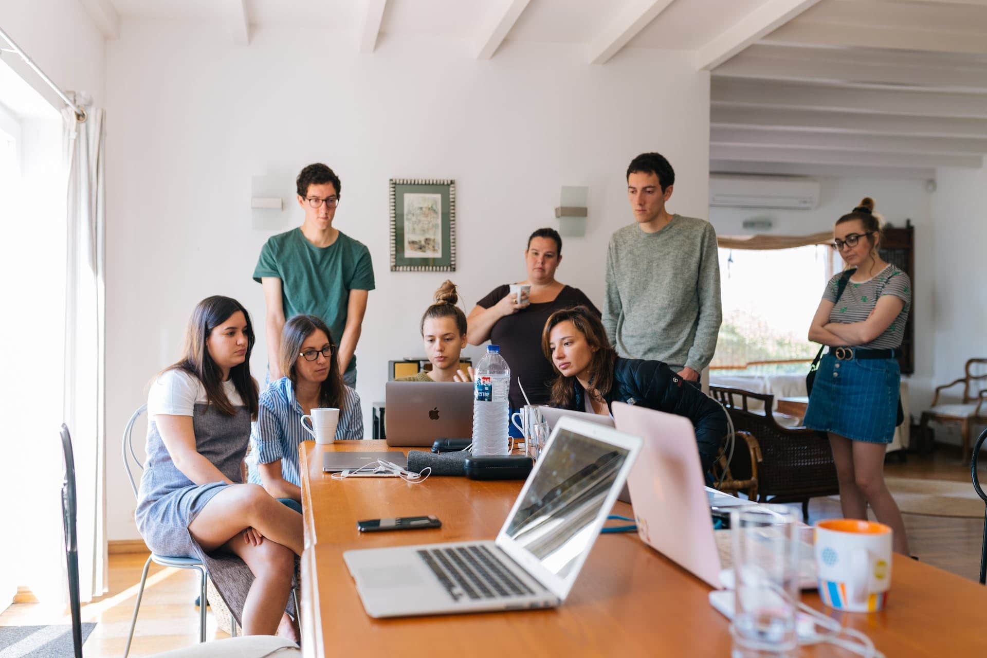 Employees taking a group photo