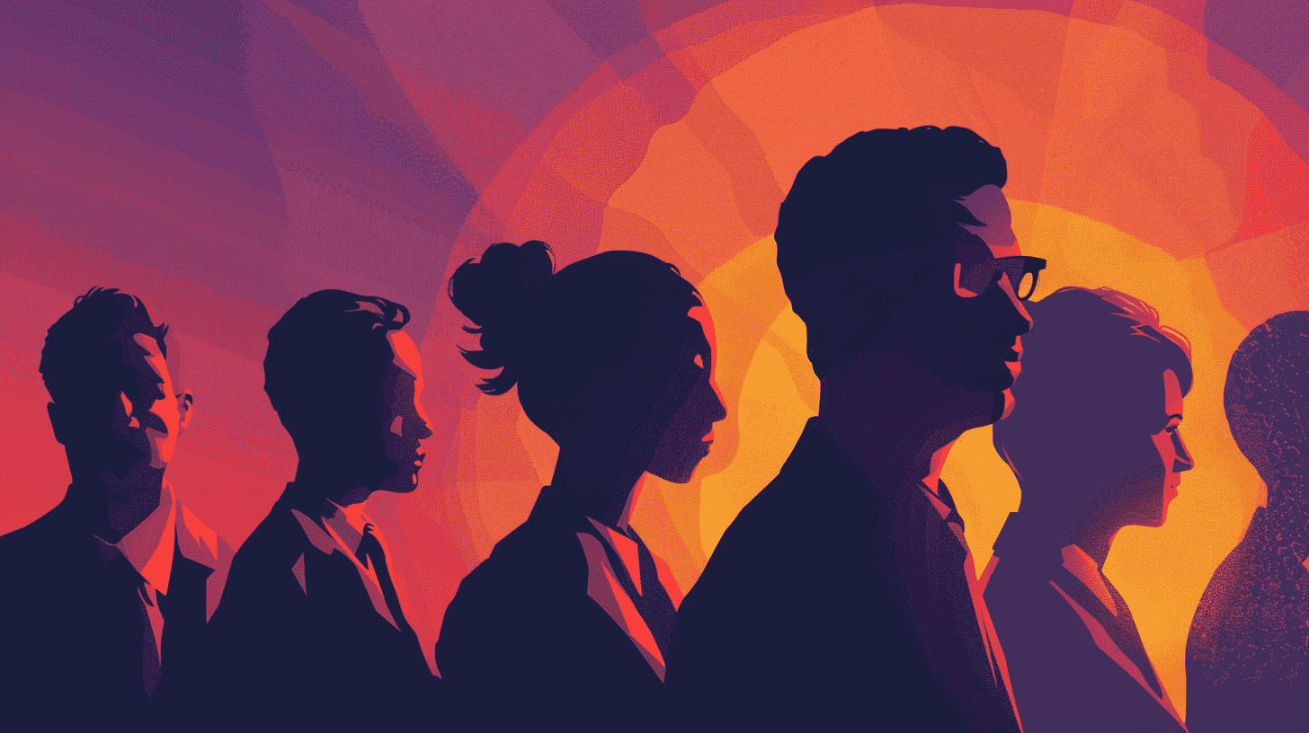 silhouettes of a team or colleagues