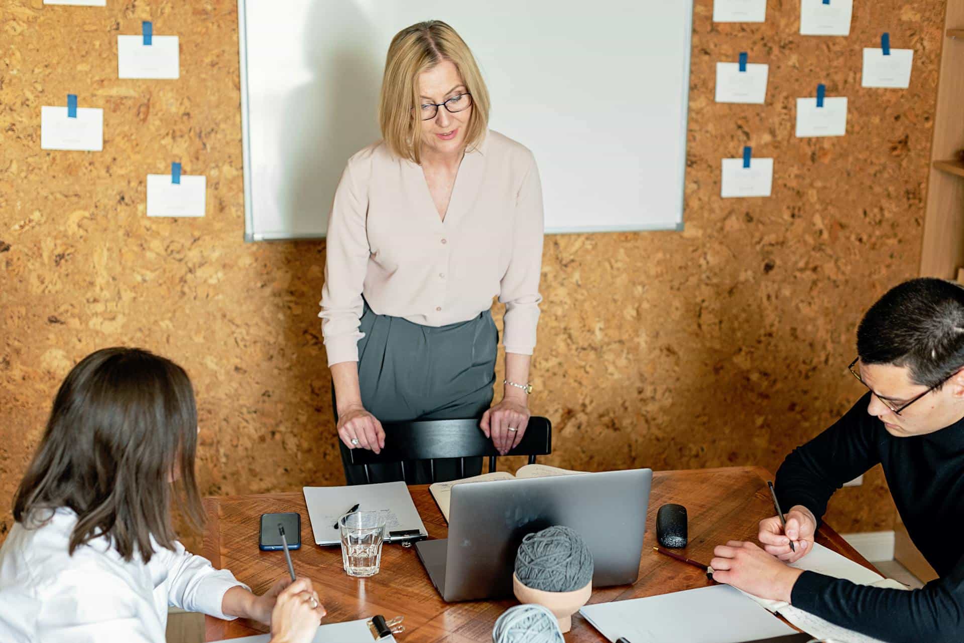 Lady standing in a meeting