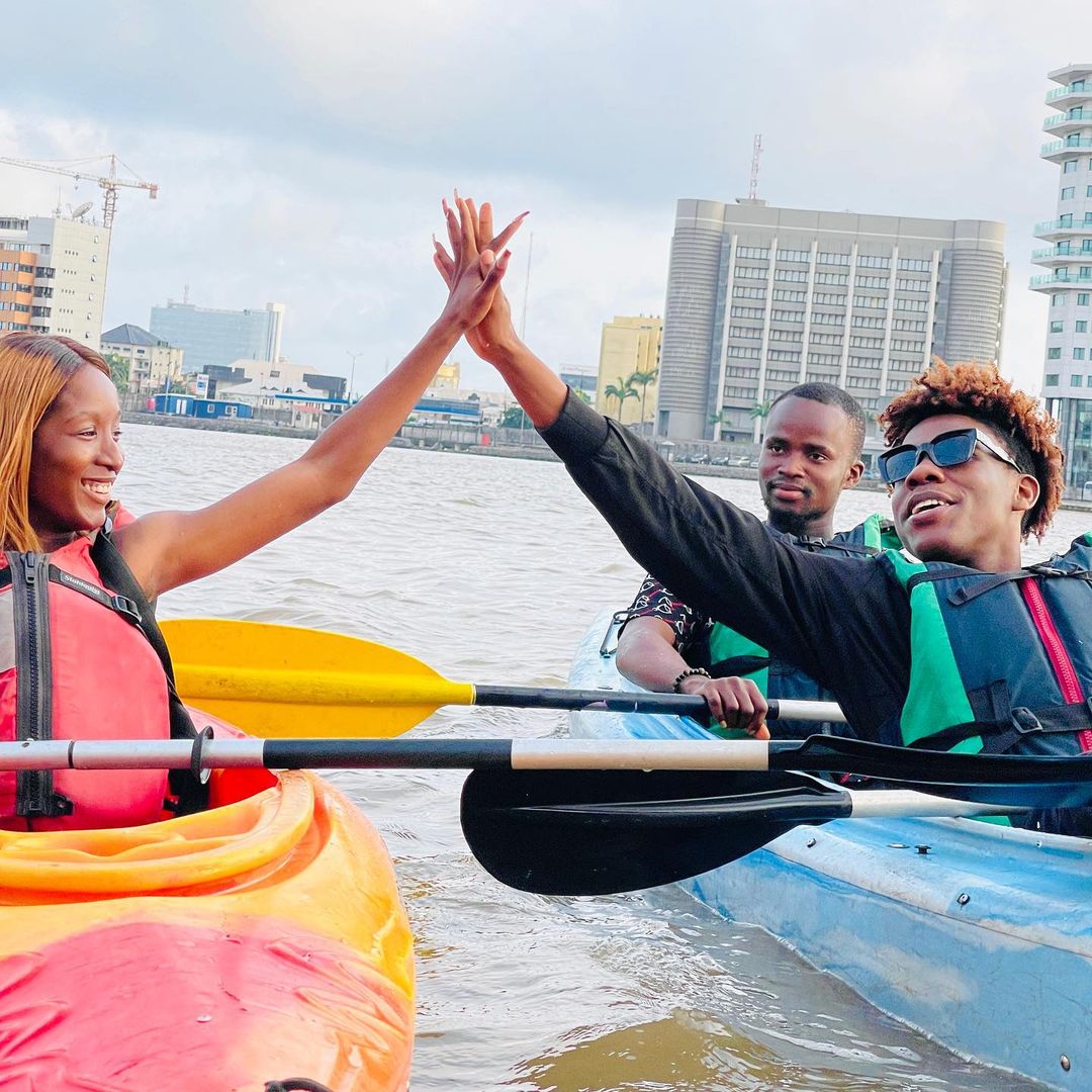 friends kayaking