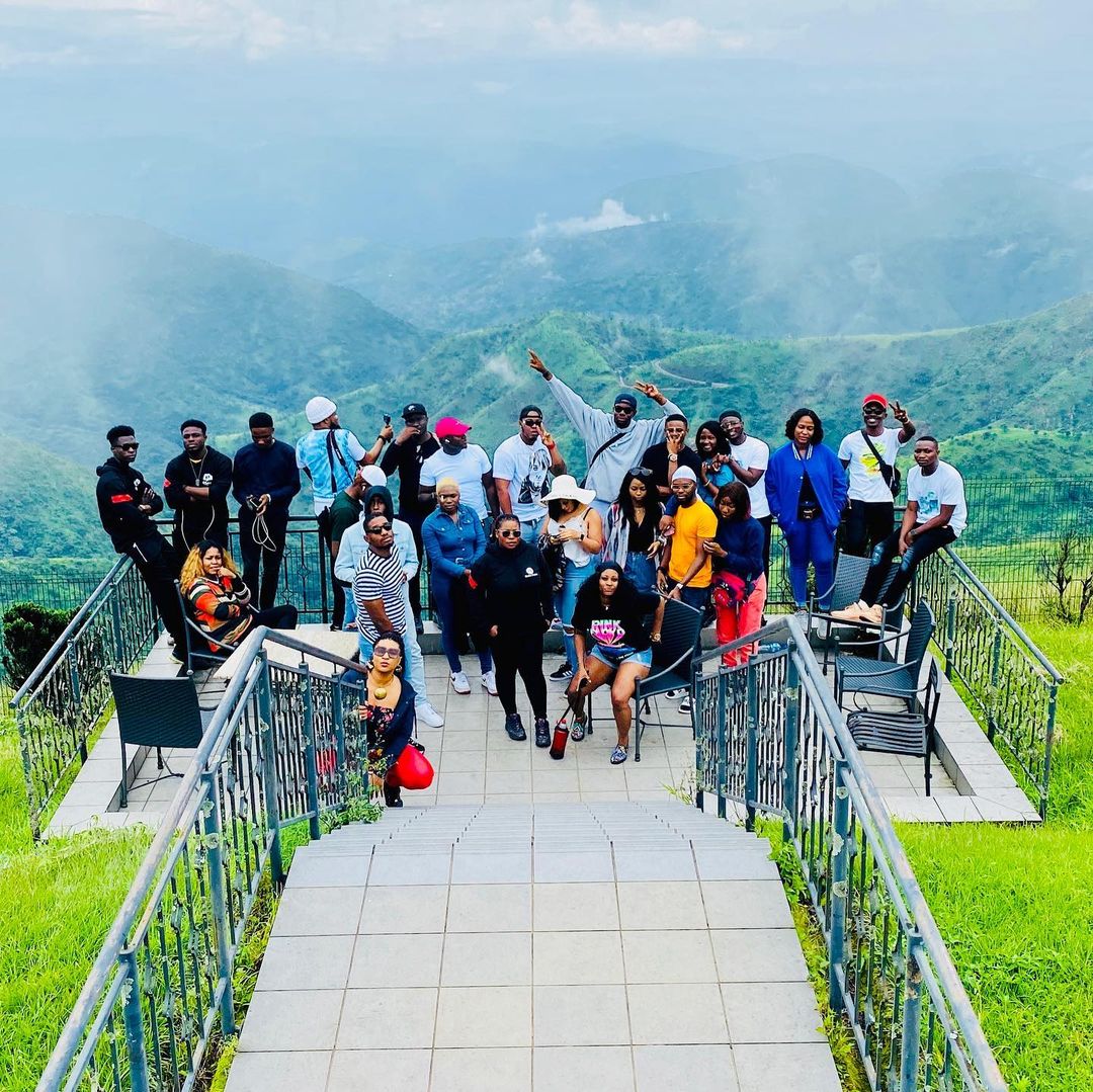 group of friends at resort
