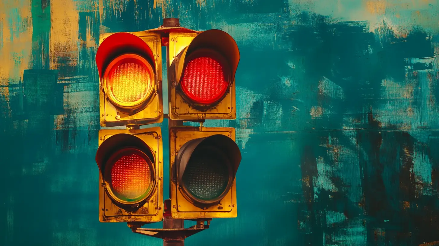 artistic illustration of a traffic light