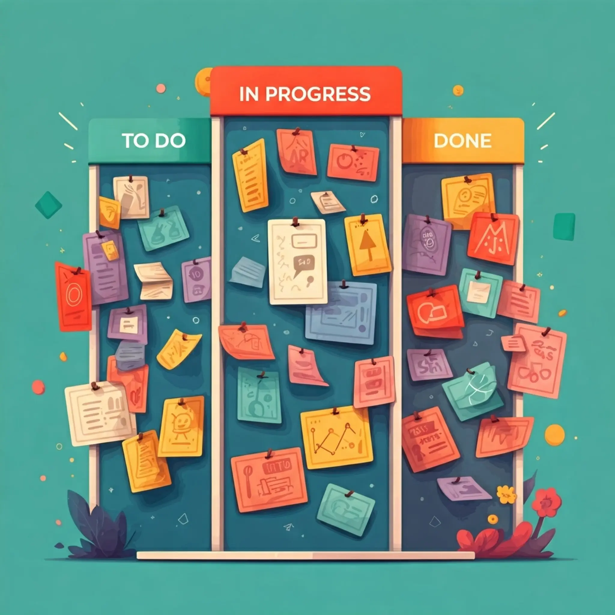 Illustration of task management board